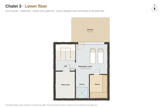 Lower floor Floor plan of Chalet 3, Lower floor