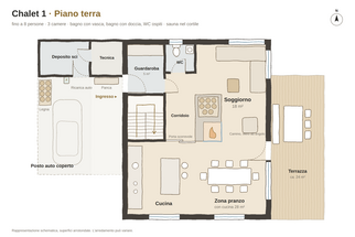 Piano terra Pianta dello Chalet 1, Piano terra