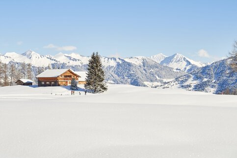 Die Tschengla im Winter. Foto: Alex Kaiser / Alpenregion Bludenz Tourismus Die Tschengla und die Alpe Rona verschneit