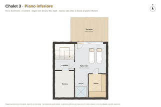 Piano inferiore Pianta dello Chalet 3, Piano inferiore