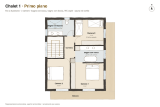 Primo piano Pianta dello Chalet 1, Primo piano